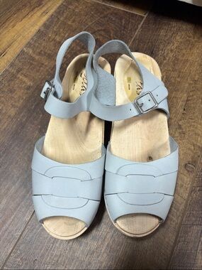Lotta from Stockholm Grey Clog Peep Toe
